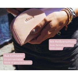 skaard Small Women's Purse Made of Pink Genuine Leather, with Toddler and RFID Protection, pink, Minimalist