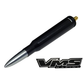 VMS Racing 50 Cal Caliber BLACK GUNMETAL TIP BULLET ANTENNA Heavy Gauge CNC Machined Billet Aluminum Short Compatible with GMC SIERRA 1500 2500 3500 07-19