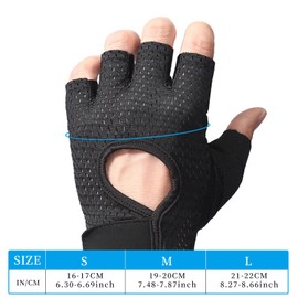 CYZBL Gym Gloves Soft, Half Finger Fitness Gloves, Black Training Gloves Anti Slip, Training Gloves Anti Slip for Weightlifting, Bodybuilding, Cycling, Rowing, Rock Climbing and Outdoor Sports (M)
