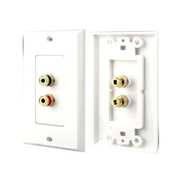 Pyle Home PHWP1 Dual Post Binding/Banana Plug Wall Plate (White)
