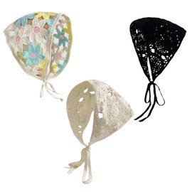 FENGCHUANG Pack of 3 Women's Boho Headbands Triangle Headscarves Bandanas Turban Tie Hair Bands Elastic Hair Scarf Women's Summer Girls Hair Accessories