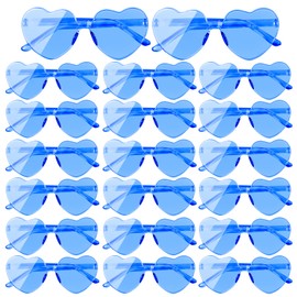 AEAHALY 20 Pairs Blue Sunglasses for Women and Men, Rimless Sunglasses Bride Bachelorette Party Favor