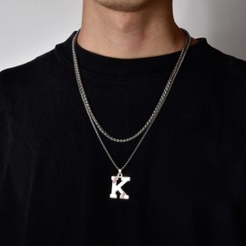 Lantine Baseball Initial Necklace A-Z Letter Pendant Name Necklace Stainless Steel 26 Alphabet Charm Sports Athletes Accessories Jewelry for Team Lover Fans 61cm, Stainless Steel, No Gemstone
