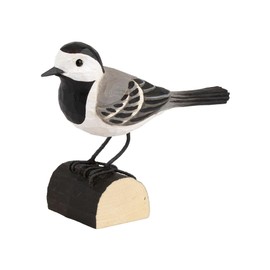 WILDLIFEGARDEN Wildlife Garden WG405 DecoBird Wagtail - Hand Carved Decorative Wooden Bird - Small European Birds