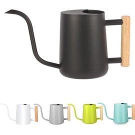 Ukipos Regadera para Plantas, Regadera de Metal de 35 onzas, Regadera de Acero Inoxidable para Plantas de Interior con Boquilla Curva Larga, Jardinería (Negro)