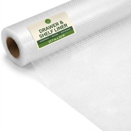 EVALAND Non-Slip Shelf Liner, EVA Kitchen Non-Adhesive Liner, Durable Strong Grip, Stain-Proof, for Drawers and Cabinets (Clear, 17.7'' x 33' (394 inches))