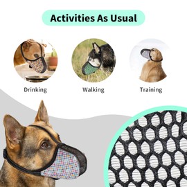 JOYPAWS Dog Muzzle for Extra Small Dogs Anti & Prevent Biting Chewing Barking Soft Air Mesh Muzzles Reflective Ajustable Full Coverage Dog Mouth Guard Cover for Grooming Scavenging Colour S