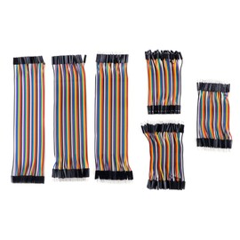 Antrader 240pcs Multicolored Jumper Wires 40pin Male to Female, 40pin Male to Male, 40pin Female to Female Robot Ribbon Cables Kit (10cm+20cm) for DIY Raspberry