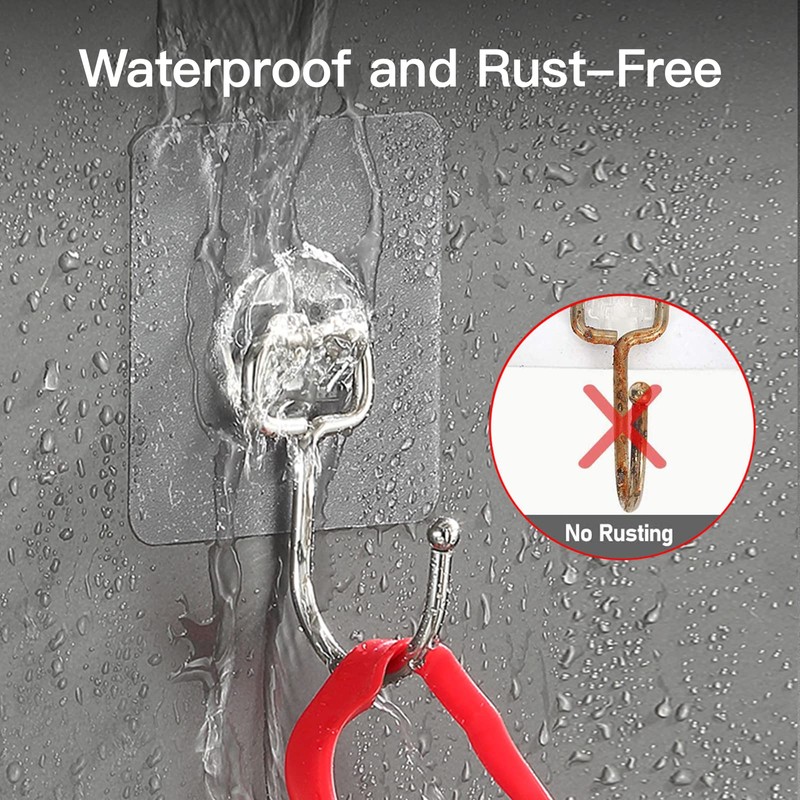 Strjobaili 12 Pack Large Adhesive Hooks for 44 lb(Max) Hanging