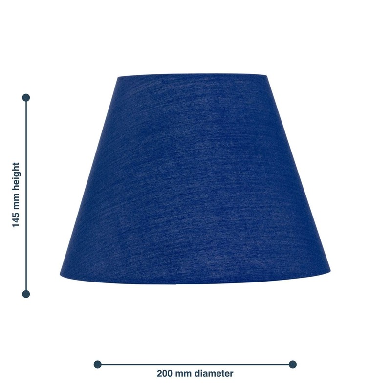 Set of 2 Navy Blue Fabric Table Lamp Shades, Lampshade