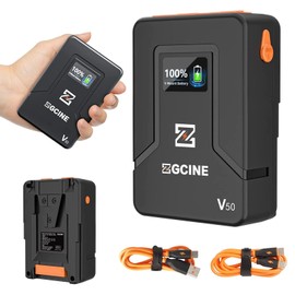 EACHSHOT Mini Micro V Mount Battery, ZGCINE ZG-V50 50Wh 14.8V 3400mAh VMount Battery Support PD USB-C Charger with D-TAP BP USB-C USB-A Output for BMPCC 4K 6K Pro, ZCAM, Canon EOS R5C, Sony FX3