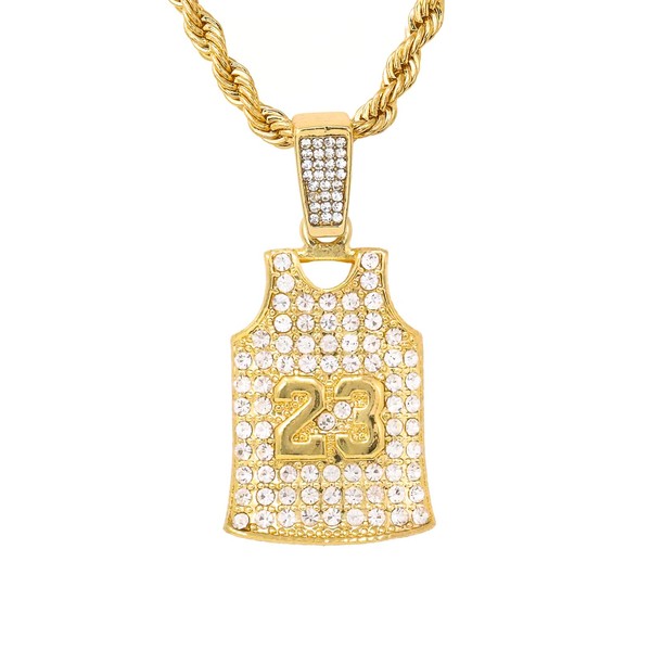 Men's Iced-Out Basketball Pendant with Rope Chain – Sports-Inspired Hip-Hop