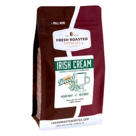 Fresh Roasted Coffee, Decaf Irish Cream Flavored Coffee, 12 oz, Medium Roast, Kosher, Ground