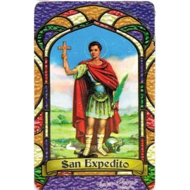 San Expedito * St. Expeditus * Bilingual Prayer Card * Estampa Religiosa Bilingue