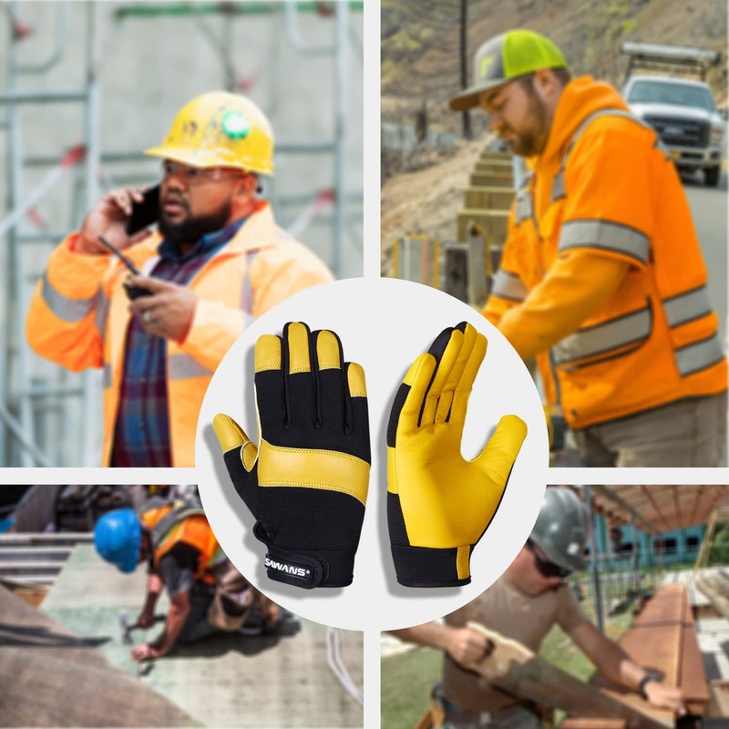 Leather Gardening Gloves Working for Women and Men Utility Dexterity