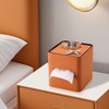 GORESE Square Tissue Box Cover for Kleenexs, PU Leather Tissue