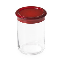 1 Liter Unbreakable Plastic jar, Height 15.5 cm, Trendy line by Omadadesign, Red