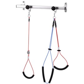 Dog Grooming Holder for Bathing - Wall-Mounted Adjustable Pet Grooming Arm with 2 Sliding Blocks, No Sit Haunch Holder & Steel Ropes,pet Grooming Tools (Fixed: 42cm (16.5"))