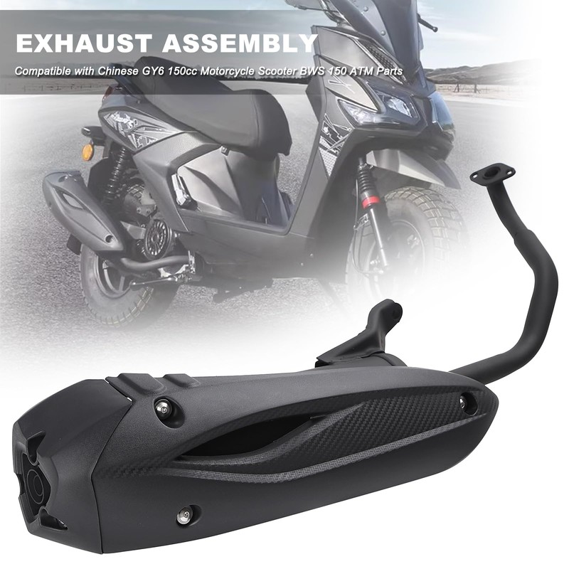Mokuo Motorcycle Exhaust Assembly in Heavy Iron Material Compatible with