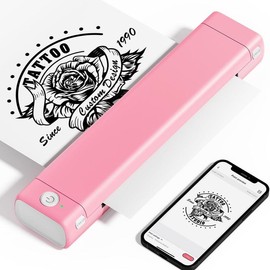 Phomemo M08F Inkless Portable Bluetooth Printer – Supports 8.5" x 11" Letter & A4 Thermal Paper, Compatible with iOS, Android & Laptops, Perfect for Office, Home, School, Business & Travel:_Pink&White