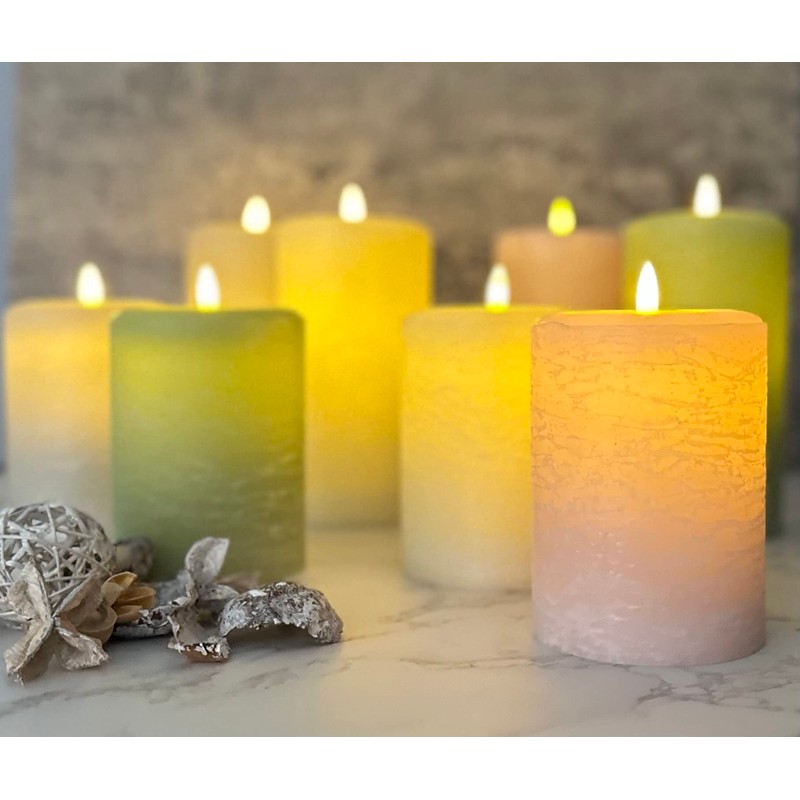 LumiPur Signature Natural Glow Flickering Flameless LED Wax Pillar Candle