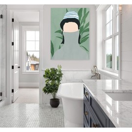 Fine Art Canvas Ameli Canvas Wall Decor by Artist Sozi for Living Room, Bedroom, Bathroom, Kitchen, Office, Bar, Dining & Guest Room - Ready to Hang - 32 in x 43 in