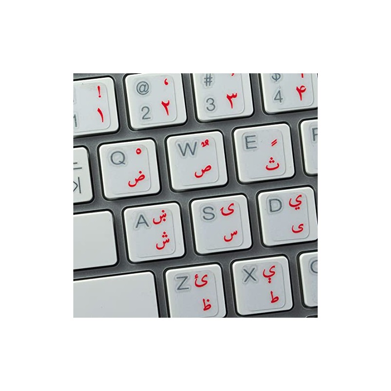 Pashto New Keyboard Stickers for Win 7 with RED Lettering