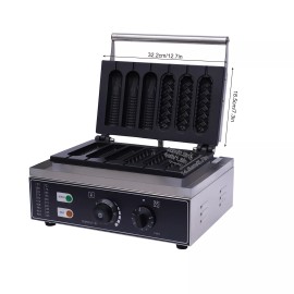 110V 1500W Commercial Waffle Corn Hot Dog Maker Nonstick For Home Restaurant