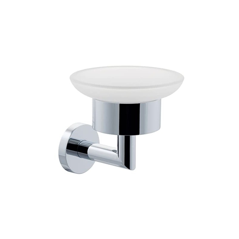 EcoSpa Rose Frosted Glass Soap Dish and Wall Mounted Holder