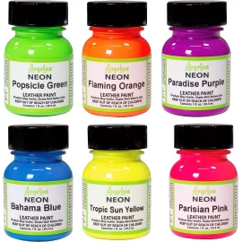 Angelus Kit De Pintura Acrílica Piel Cuero 6 Colores 29.5ml Neon