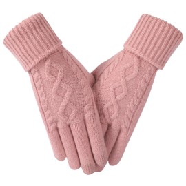 Tavaleu Womens Winter Gloves - Gloves for Women Cold Weather, Warm Touch Screen Fleece Lined Gloves, Elastic Cuff Knit Gloves