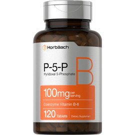 Horbäach P5P Activated Vitamin B6 100mg | 120 Tablets | Vegetarian Supplement, Non-GMO, Gluten Free | Pyridoxal 5 Phosphate | Coenzyme B6
