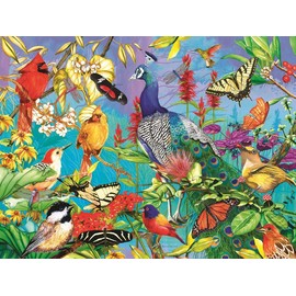 Springbok's 1000 Piece Jigsaw Puzzle Peacock Garden - Unique Cut Pieces