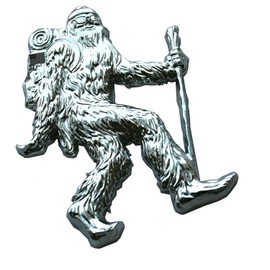 1x Sasquatch Emblem Car Badge Side Rear Front Hood Door Decal Sticker Compatible with Bronco Universal Car Truck SUV (White USA Flag-Chrome)