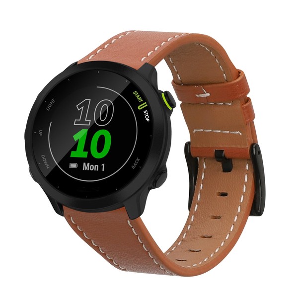 kwmobile Real Leather Watch Strap Compatible with Garmin Forerunner 55