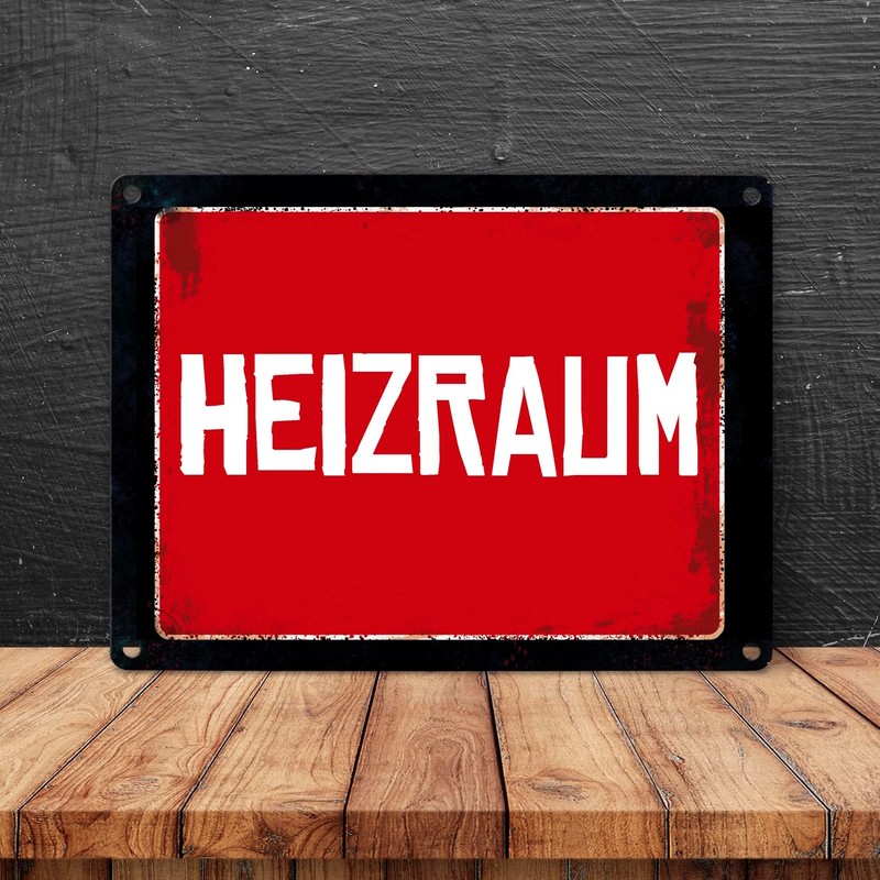 Distressed Boiler Room Warning Sign