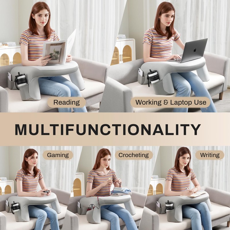 WOGAHEV Reading Pillow for Bed, Lap Desk for Laptop, Memory