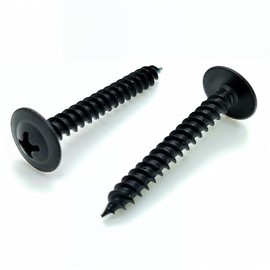 BCP Fasteners #8 x 1-1/4", 500 Qty Black Wood Screws - Phillips Modified Truss Head Wood Screw, Black Phosphate Coated Carbon Steel, Perfect for Wood-to-Wood & Thin Metal Fastening Projects (BCP1110)