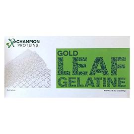 Gold Leaf Gelatin Sheets, 500 Sheets, 200 Bloom, Champion Leaf Gelatine, 1/KG (2.2/Lbs)