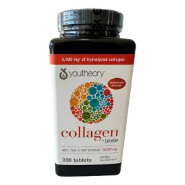 Youtheory Colágeno 360 Tabletas Biotina Cabello Piel Uñas                                                                                             