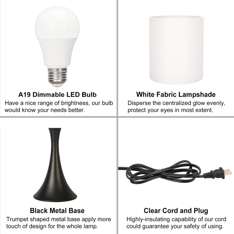 Seaside village 3 Way Touch Control Table Lamp, Modern Bedside