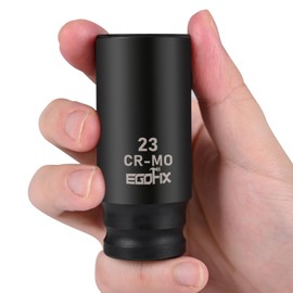 EGOFIX 1/2" Drive Deep Impact Socket, 23mm Socket, CR-MO, Metric, 6 Point