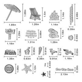 Summer Beach Vocation Clear Stamps for Card Making Decoration, Ocean Sea Sun Sand Words Castle Transparent Rubber Seal Stamps for Photo Card Album DIY Scrapbooking Crafting Supplies