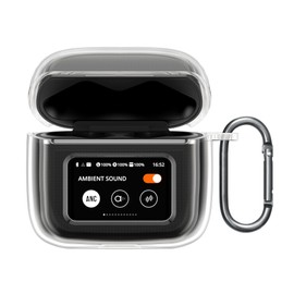 kwmobile Earphones Case Compatible with JBL Tour Pro 3 - Crystal TPU Two-Part Earbuds Case - Transparent