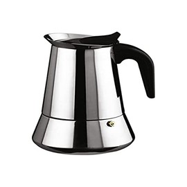 Ilsa Espresso Bonkaffe Stainless Steel Italian Cafetiere, Silver 4 cups cm metallic silver
