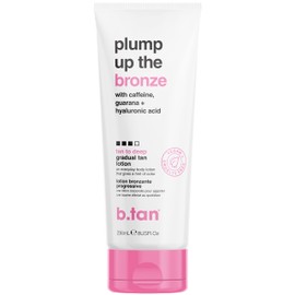 B.TAN b.tan Dark Gradual Self Tanning Lotion | Plump Up the Bronze Everyday Glow Lotion - Develop a Bronzed Glow, Sunless Tanner Infused With Hyaluronic Acid, No Fake Tan Smell 8 Fl Oz