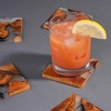 Avocrafts Wooden Coasters Set, Modern Epoxy Coasters with Holder, Cedar