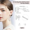 Beebeecraft 1 Box 10Pcs Ball Stud Earring Findings 925 Sterling