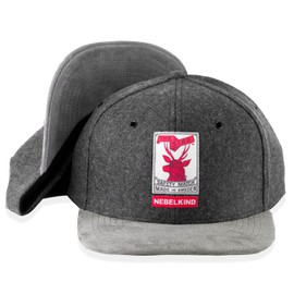 Nebelkind The Stag Snapback Cap Grey Felt Matchbox Design One Size Unisex, Grey