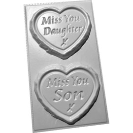 SON DAUGHTER Miss You Small Concrete Moulds Grave Markers Memorial Stones Hearts